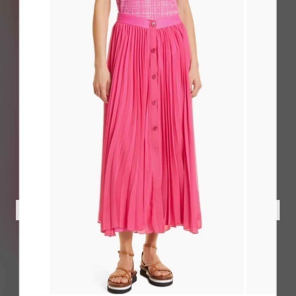BOSS Eplisa Pleated Skirt in Flamingo Size M - Picture 3 of 13